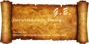 Gerstenbrein Bence névjegykártya